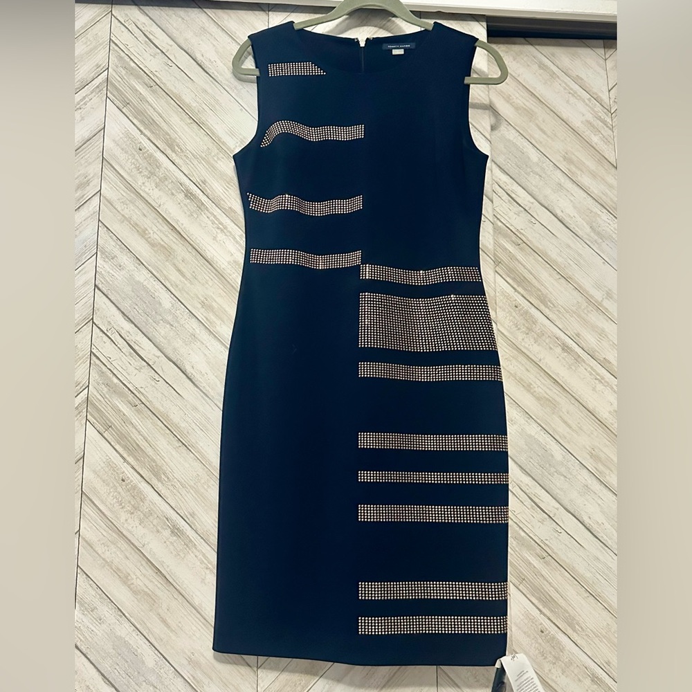 Tommy Hilfiger Black Dress with Gold Accents